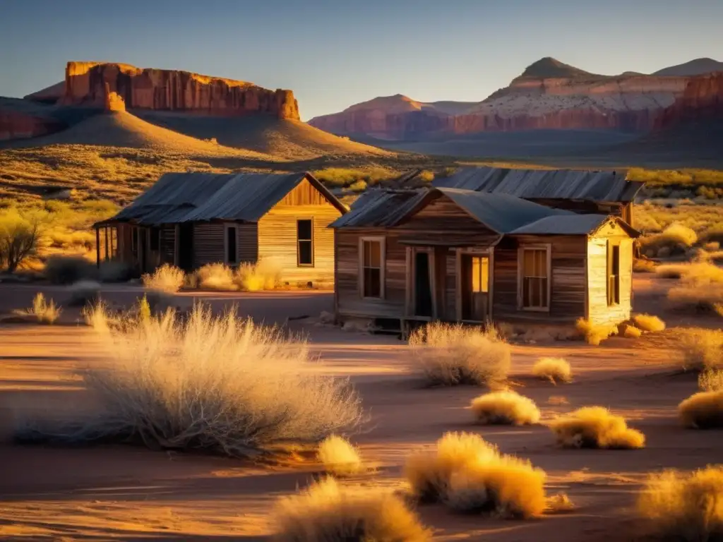 Una deslumbrante fotografía de la ciudad fantasma de Grafton, Utah, con su belleza inquietante y paisaje desértico. <b>El cálido atardecer crea una atmósfera fantasmagórica.