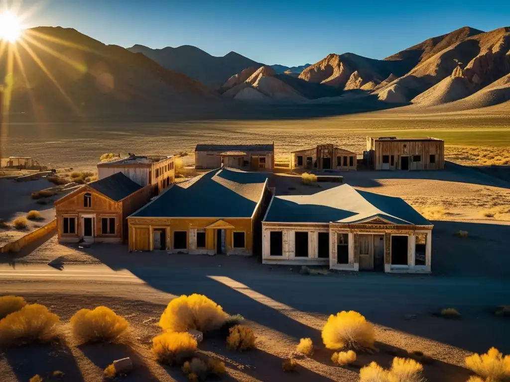 La dorada hora en Rhyolite, Nevada, revela una ciudad fantasma conmovedora y nostálgica en medio del desierto.