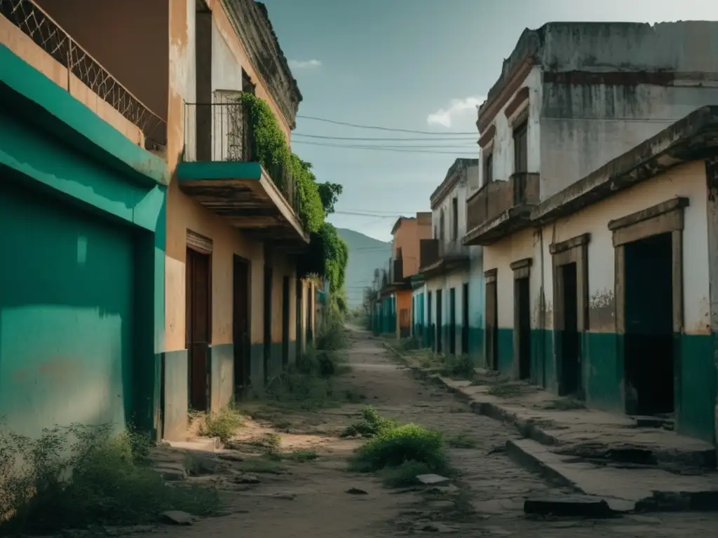 El paisaje urbano abandonado de Zimapán, México, revela la historia de la ciudad fantasma. La desolación y el abandono se entrelazan en esta imagen evocadora.