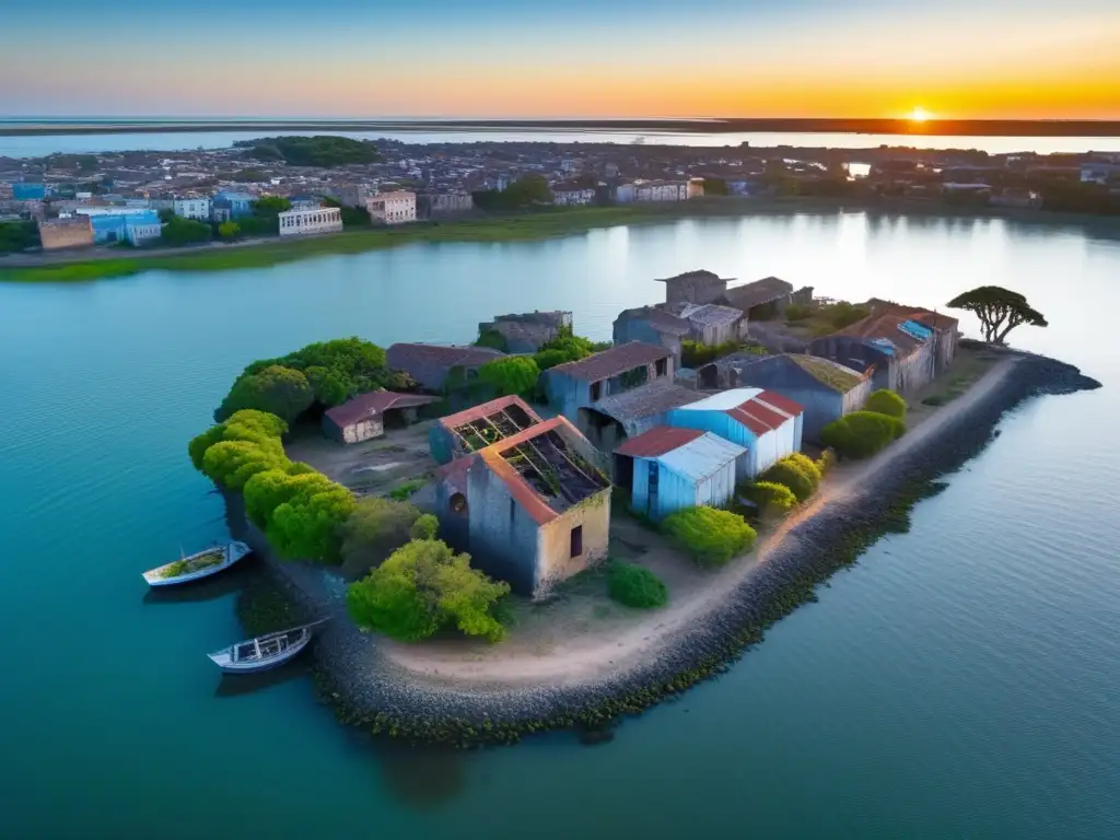 Un paisaje urbano olvidado: el puerto abandonado de Colonia del Sacramento, Uruguay. <b>Al atardecer, su decadencia cobra vida.