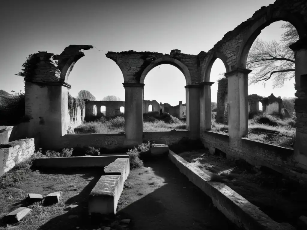 Ruinas desoladas de Oradour-sur-Glane, recordando la tragedia y almas abandonadas en la Segunda Guerra Mundial.