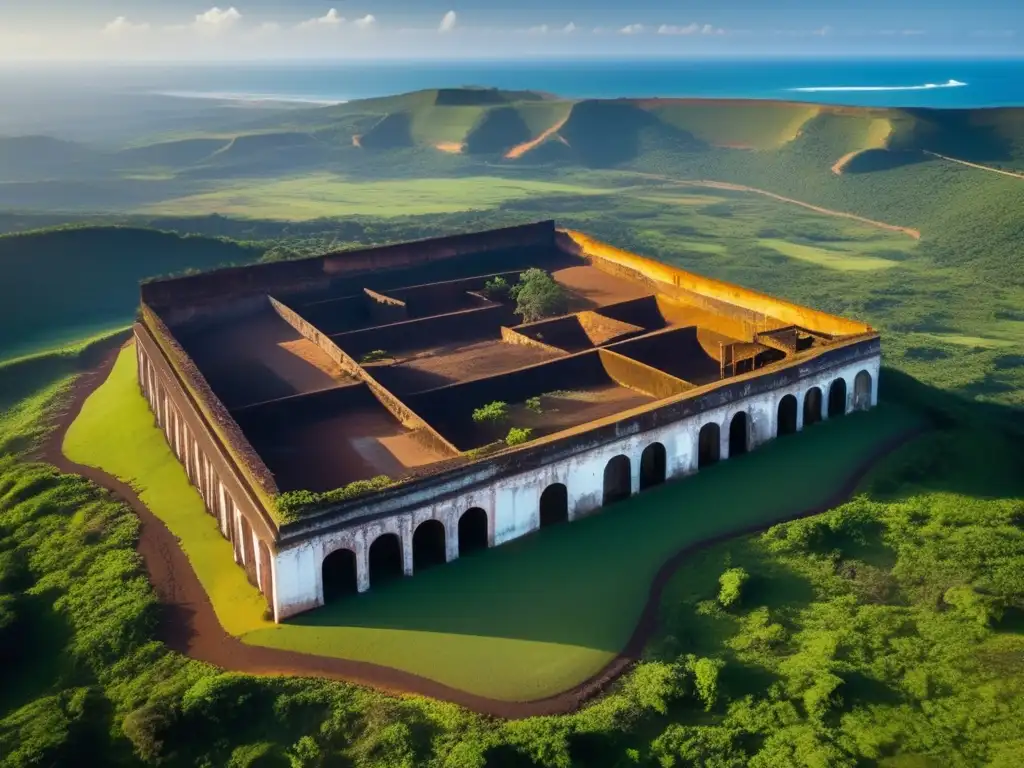 Ruinas Minas Morro Velho Brasil: Una impresionante toma aérea de las ruinas, destacando la belleza y misterio del sitio abandonado.