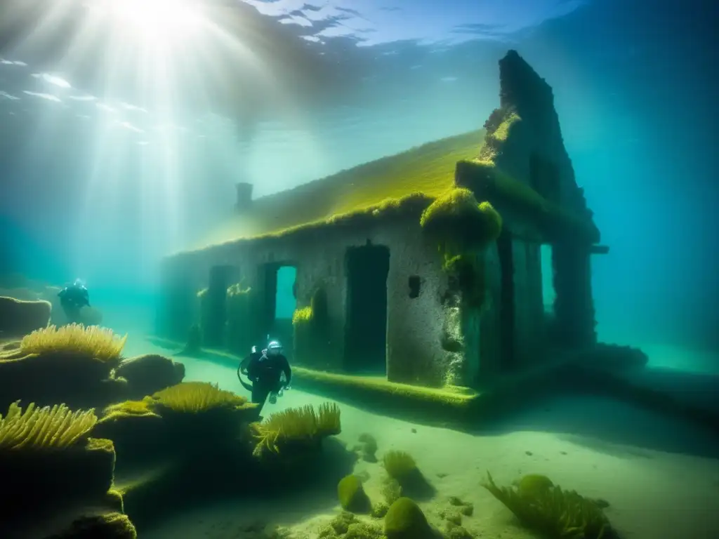 Exploración submarina de una aldea inglesa desaparecida en aguas cristalinas. <b>Ruinas, vida marina y misterio.